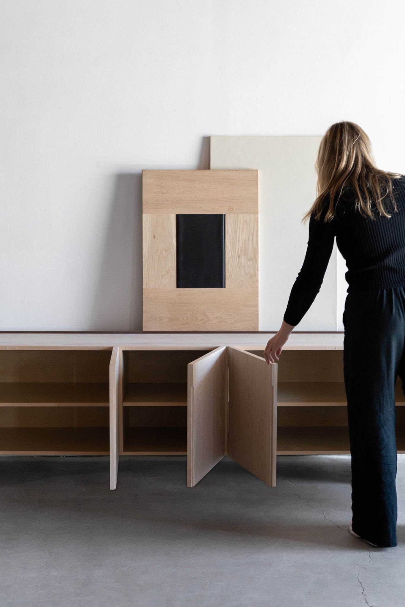 Rosa credenza- steel casing and wood cabinet