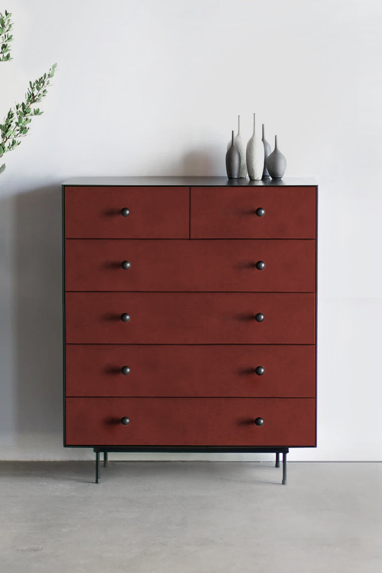 Chestnut Leather Dresser front