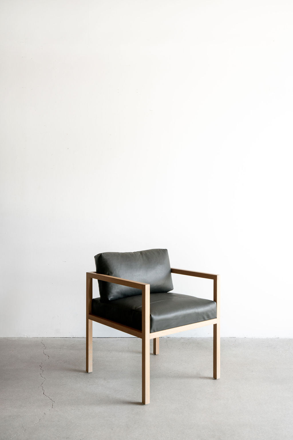 Eve dining chair black leather - full shot 