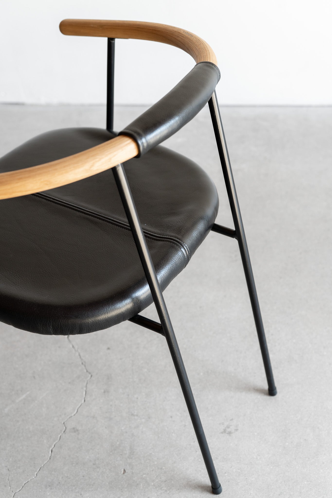 cleo dining chair - black leather 