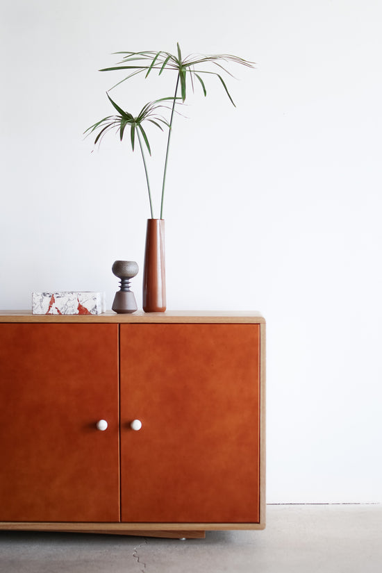 Morro credenza - leather wood cabinet styled