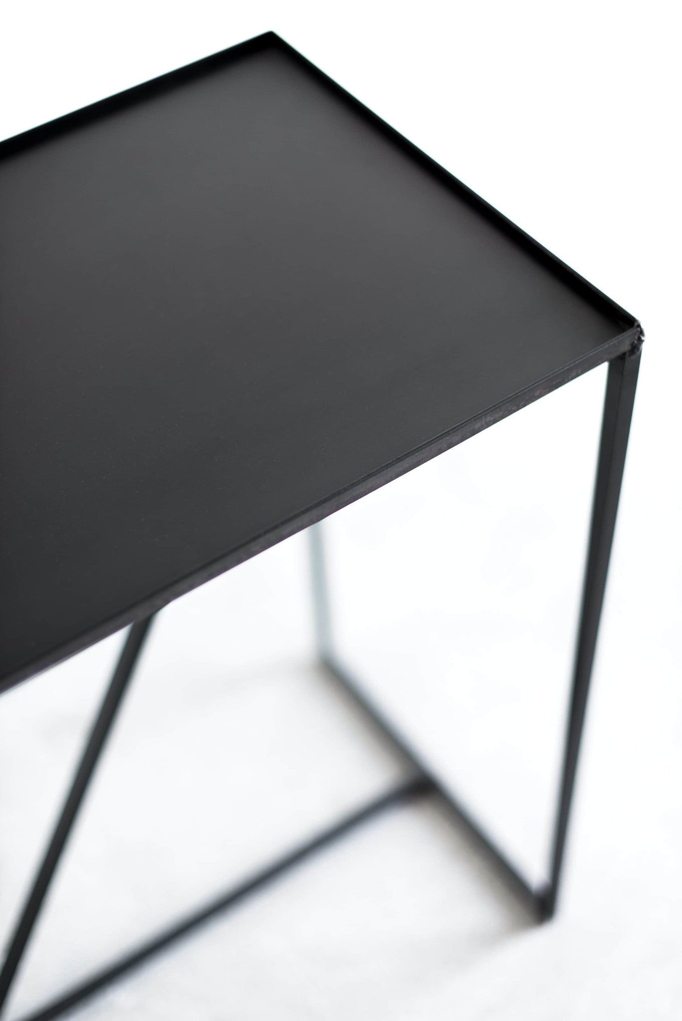 Arden Console steel table top view