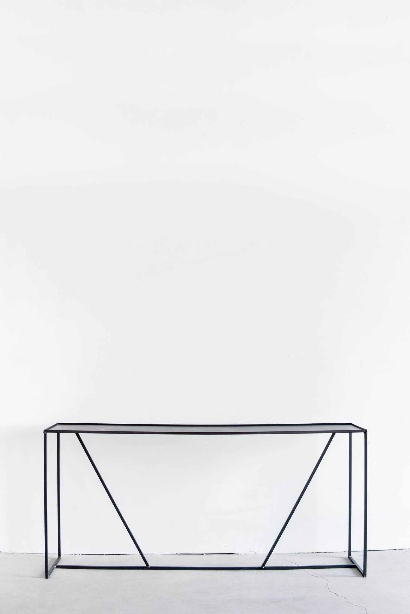 Arden Console steel table front view