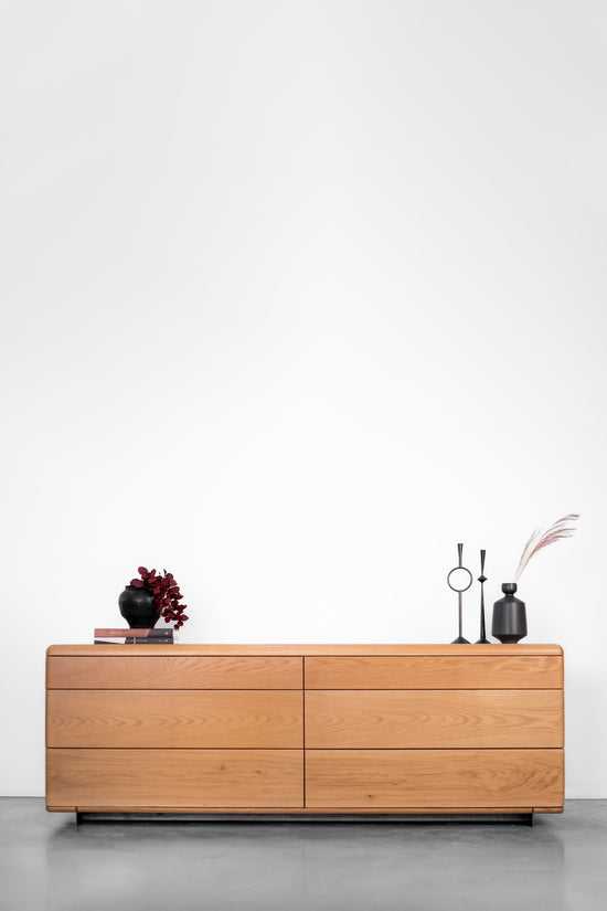 Carter dresser- oak dresser, styled full shot 
