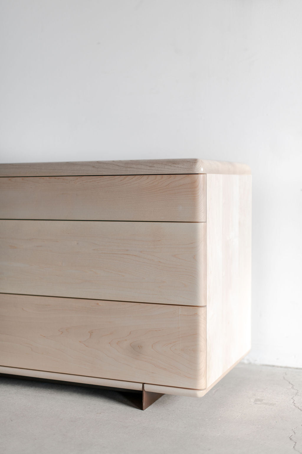 Carter dresser - bleached maple wood with steel leg 