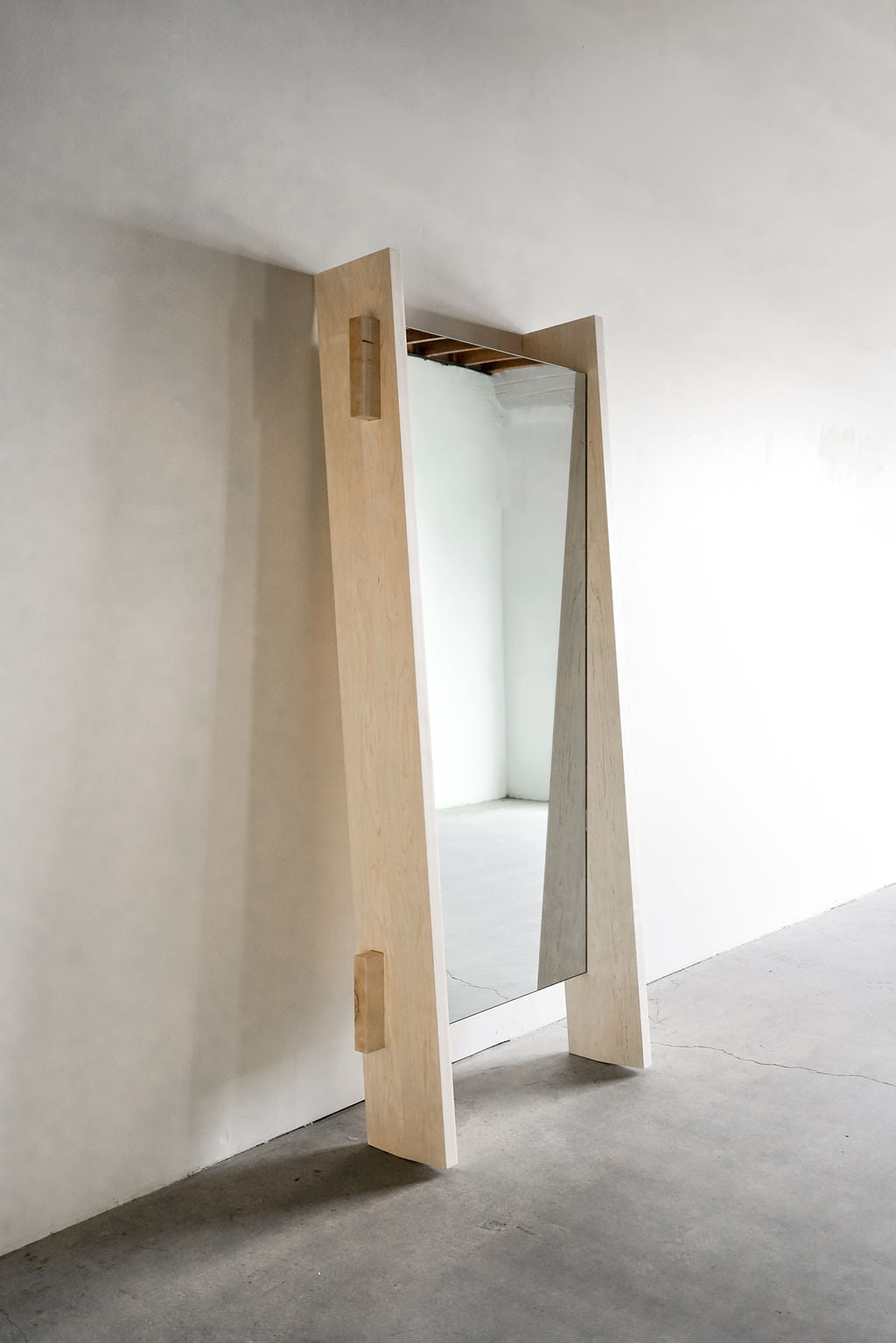 Carter mirror- bleached maple wood mirror