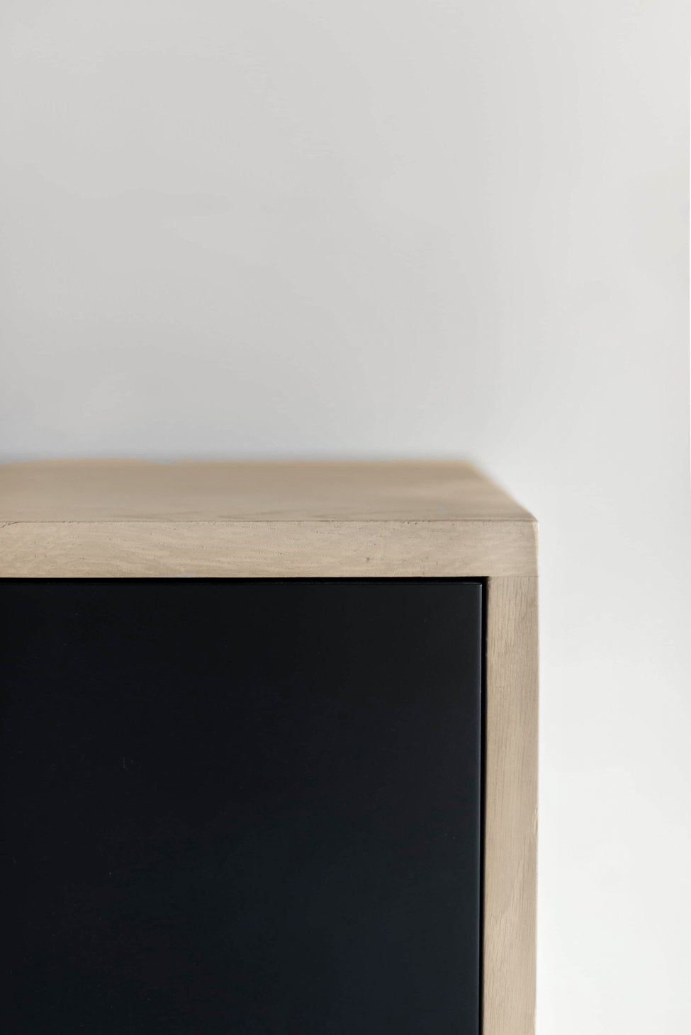 Mossam credenza - wood and leather cabinet 