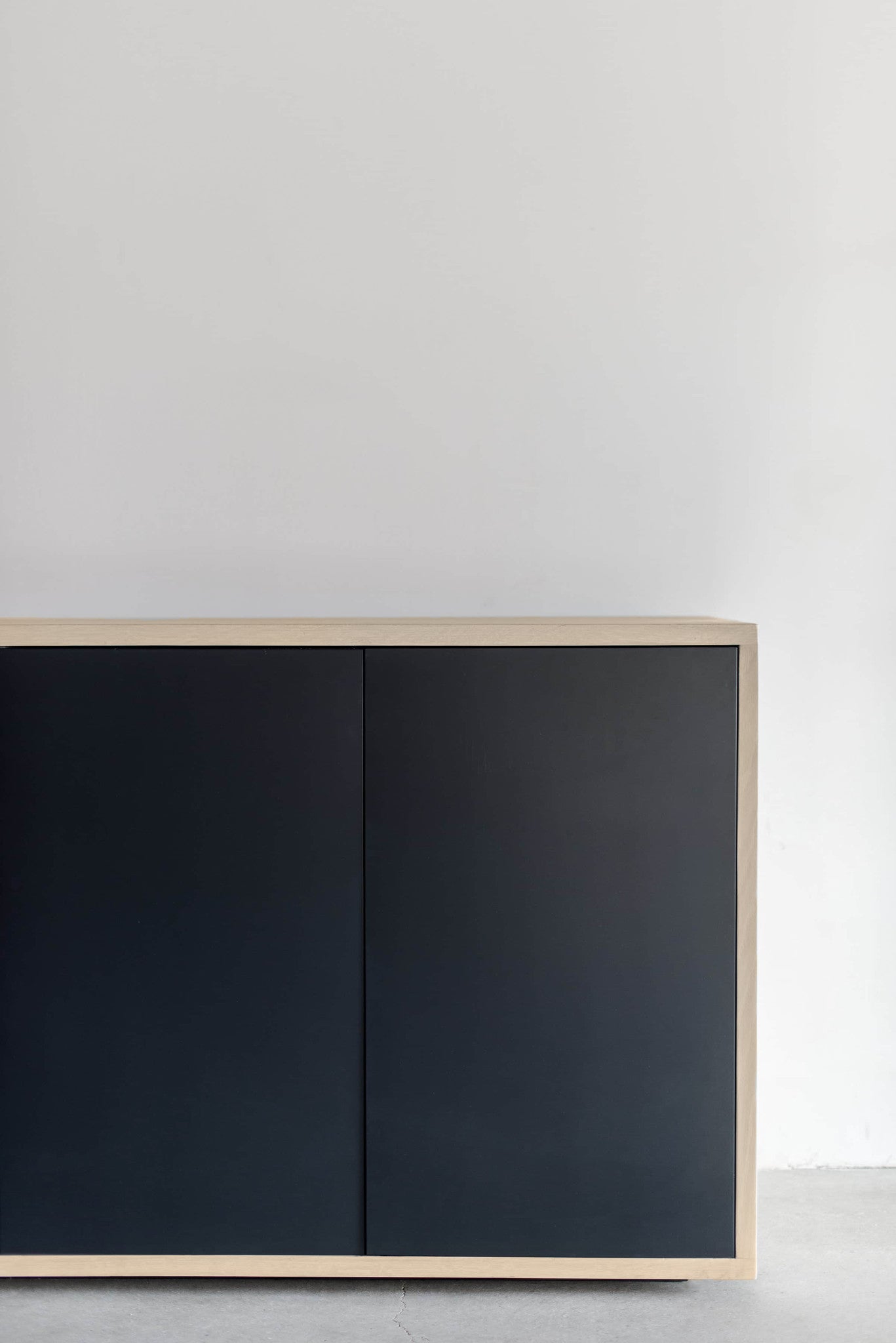 Mossam credenza - wood and leather cabinet