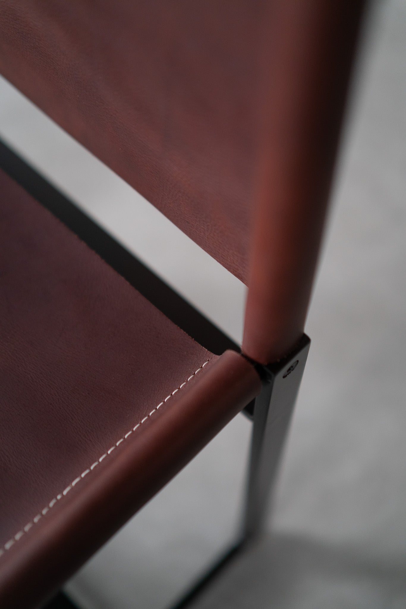 Latigo lounge chair - close up on leather 