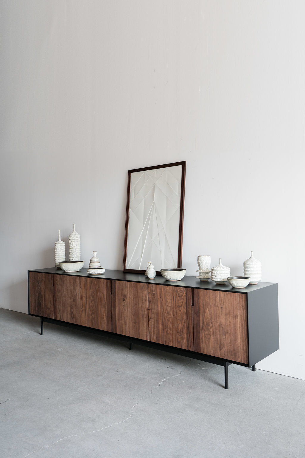 Kings credenza - full shot, styled 