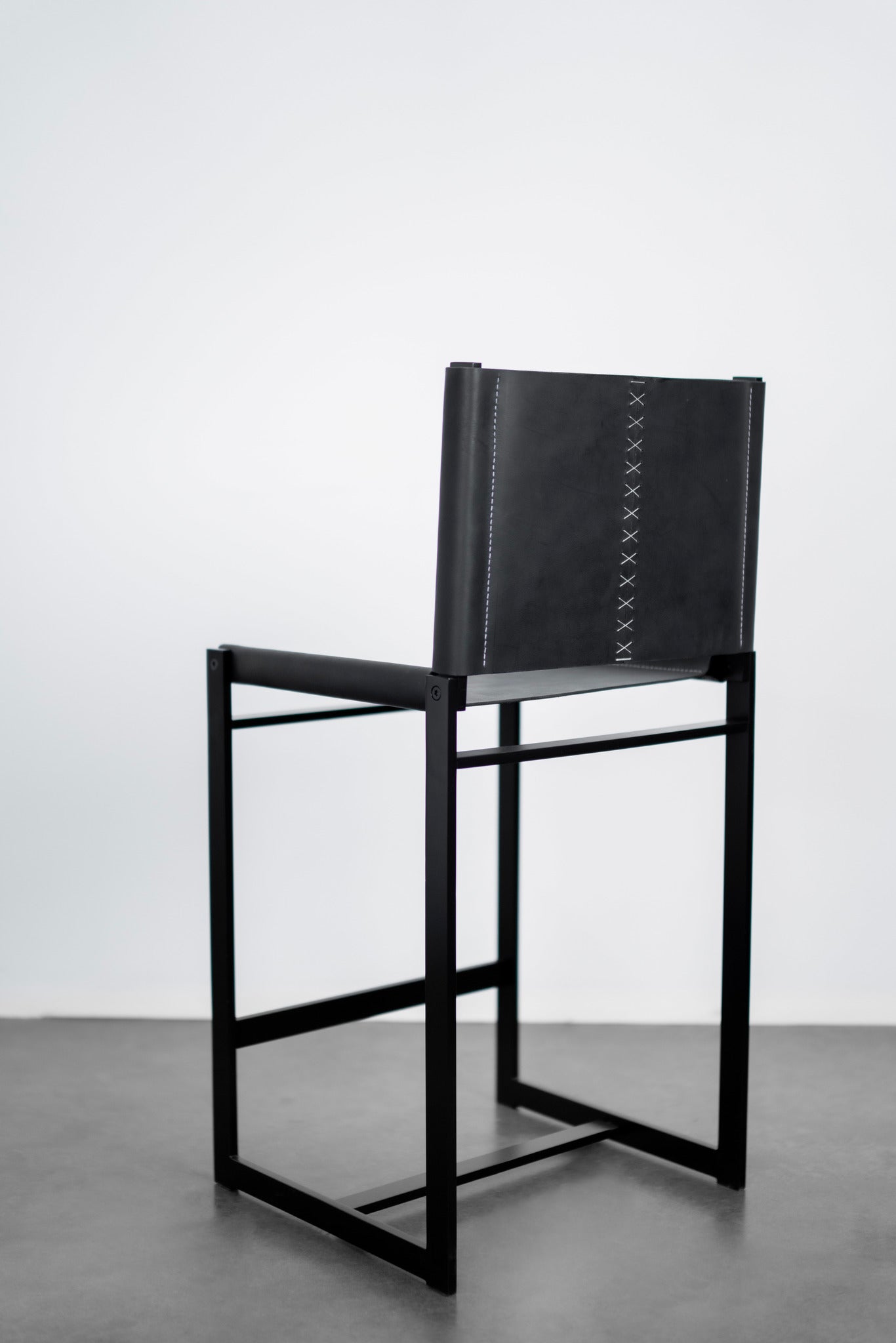 Latigo counter stool - black leather 