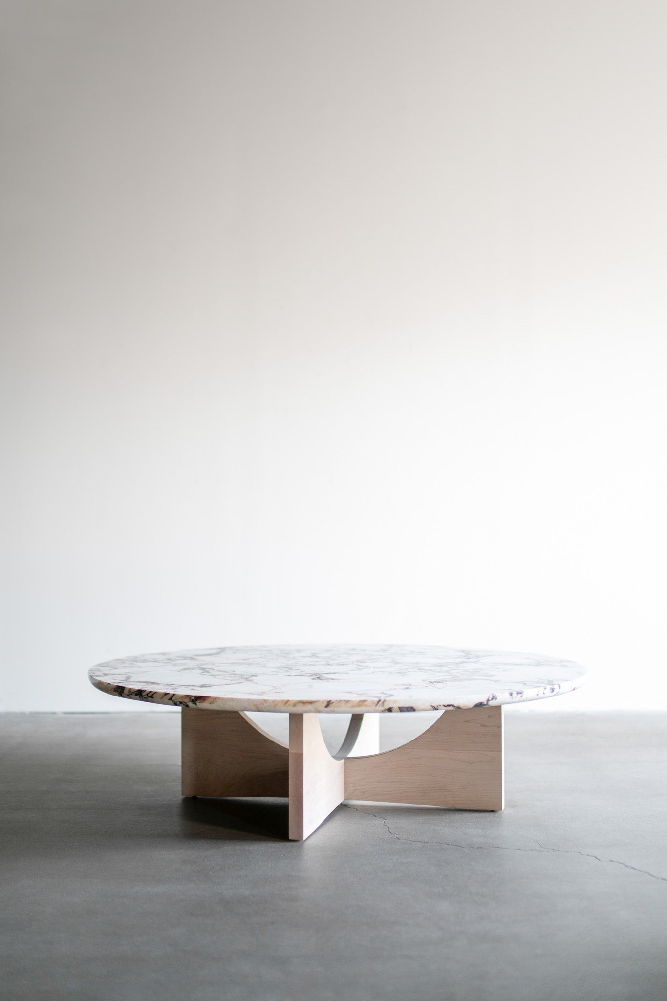 Mira coffee table - marble top, wood legs 