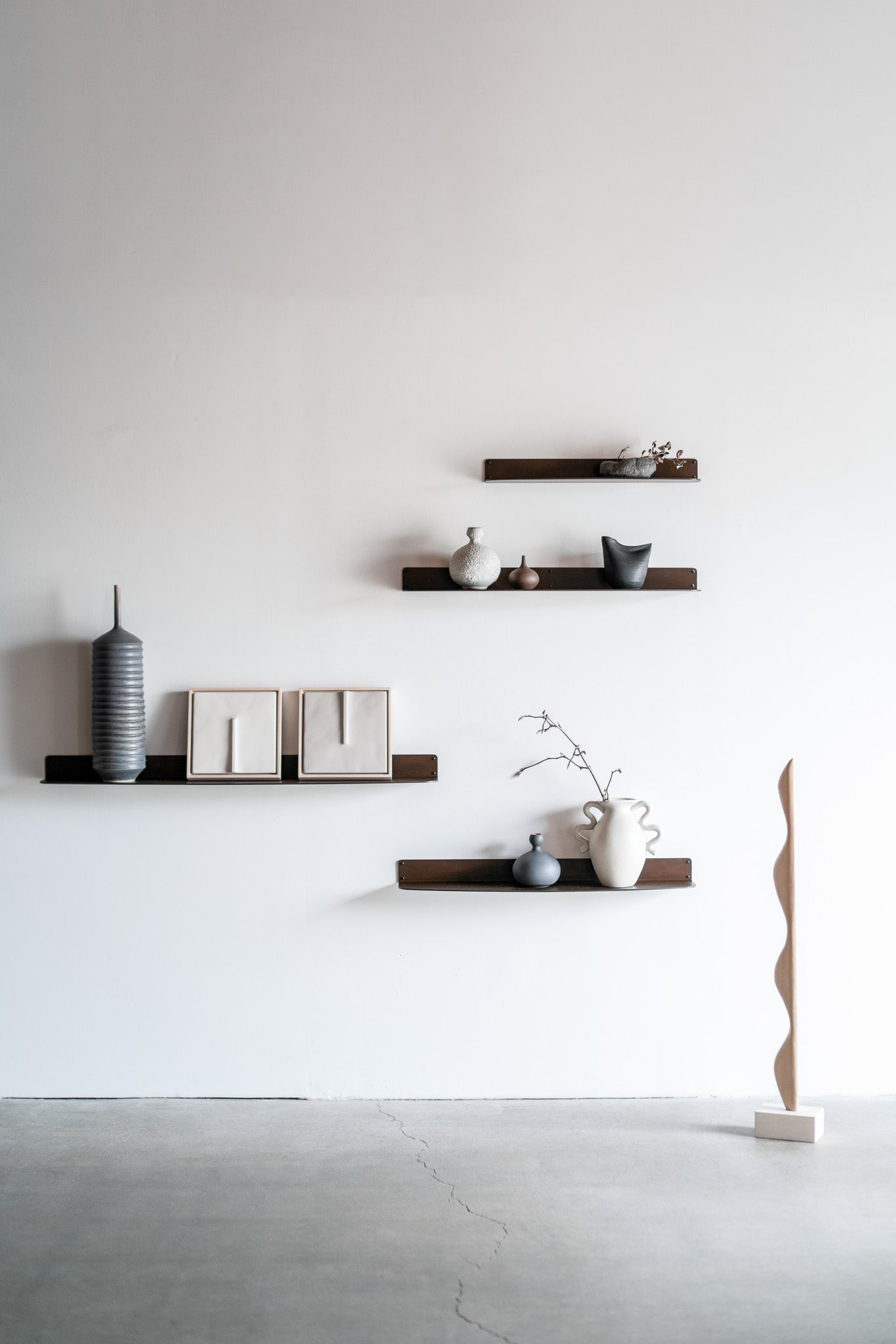 noah shelves - steel shelves, styled