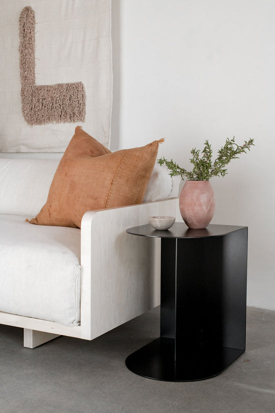norah side table - steel accent table, styled