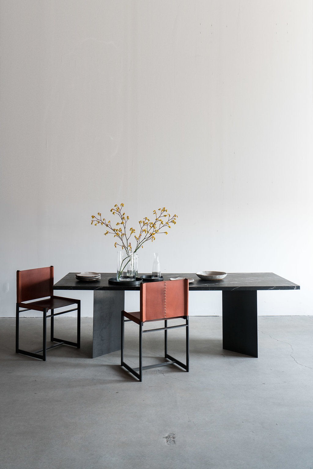 Latigo dining chair - styled on table 