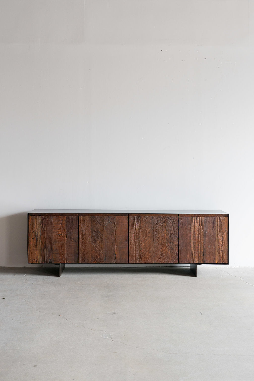 Railcar credenza - douglas fir and industrial steel