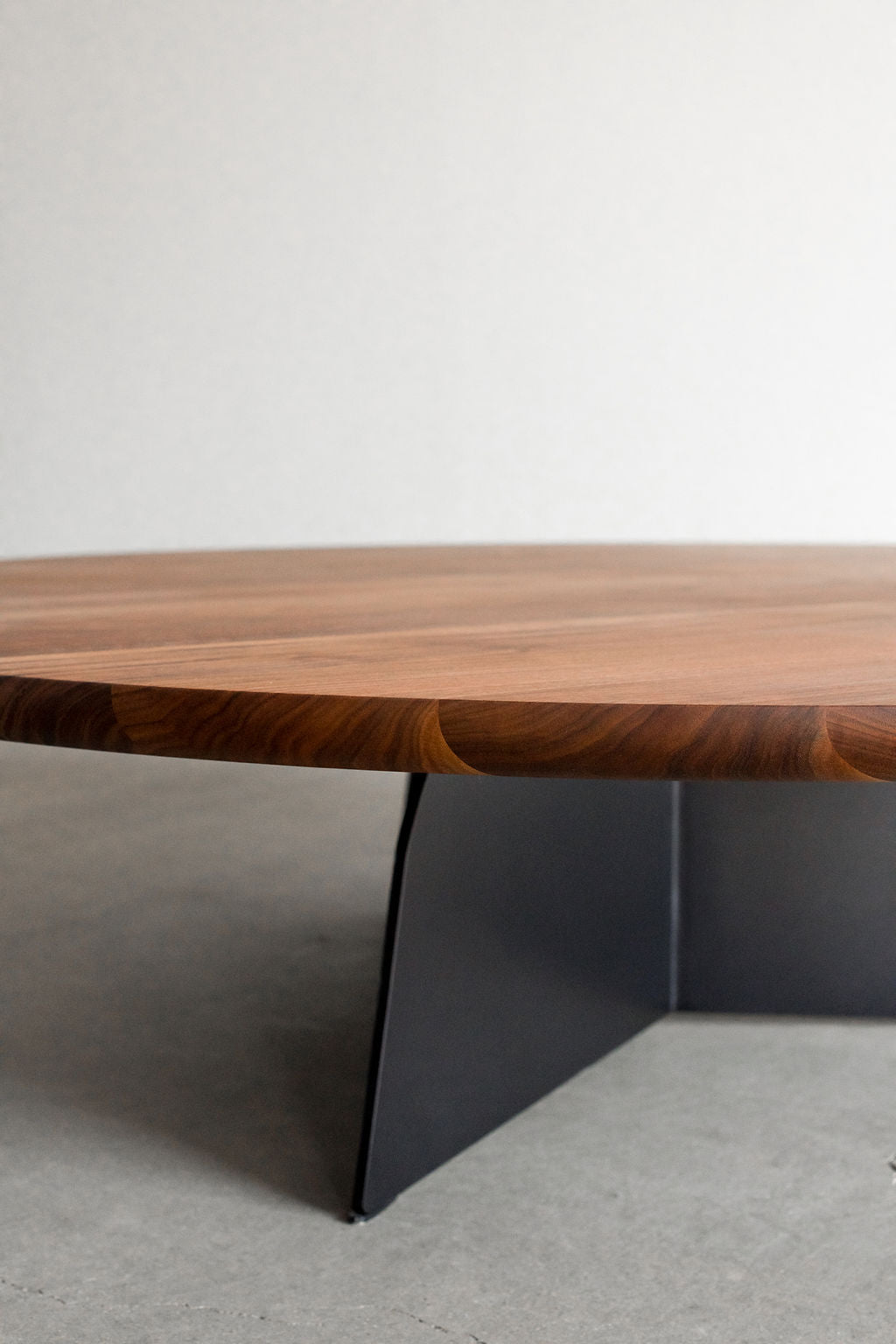 Tula Coffee table- steel legs with walnut wood top