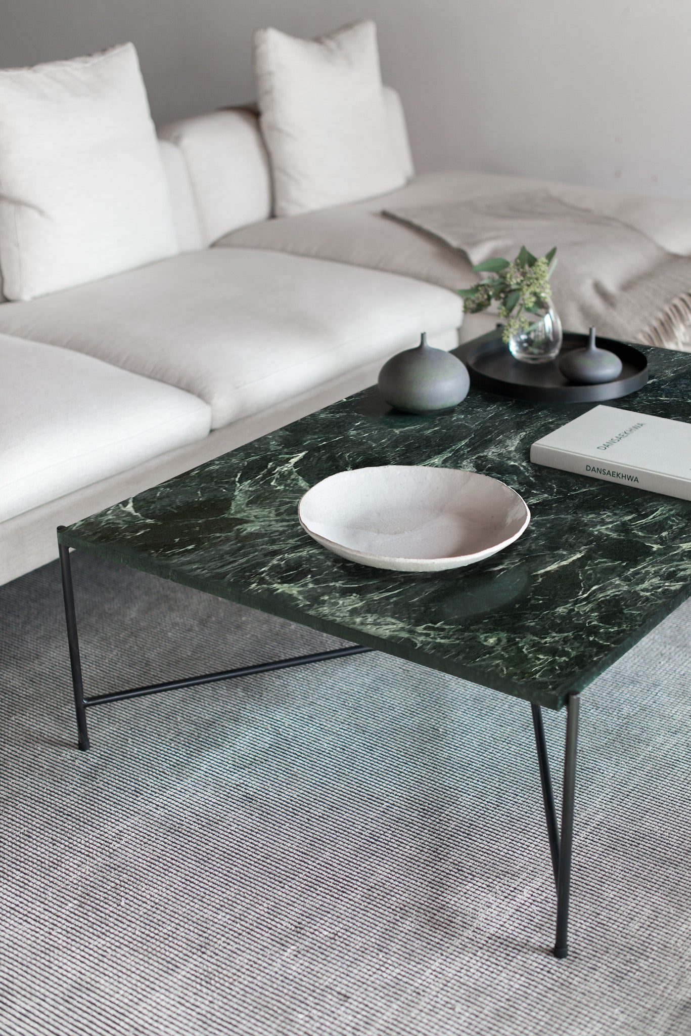 Empress coffee table- steel legs with marble top table
